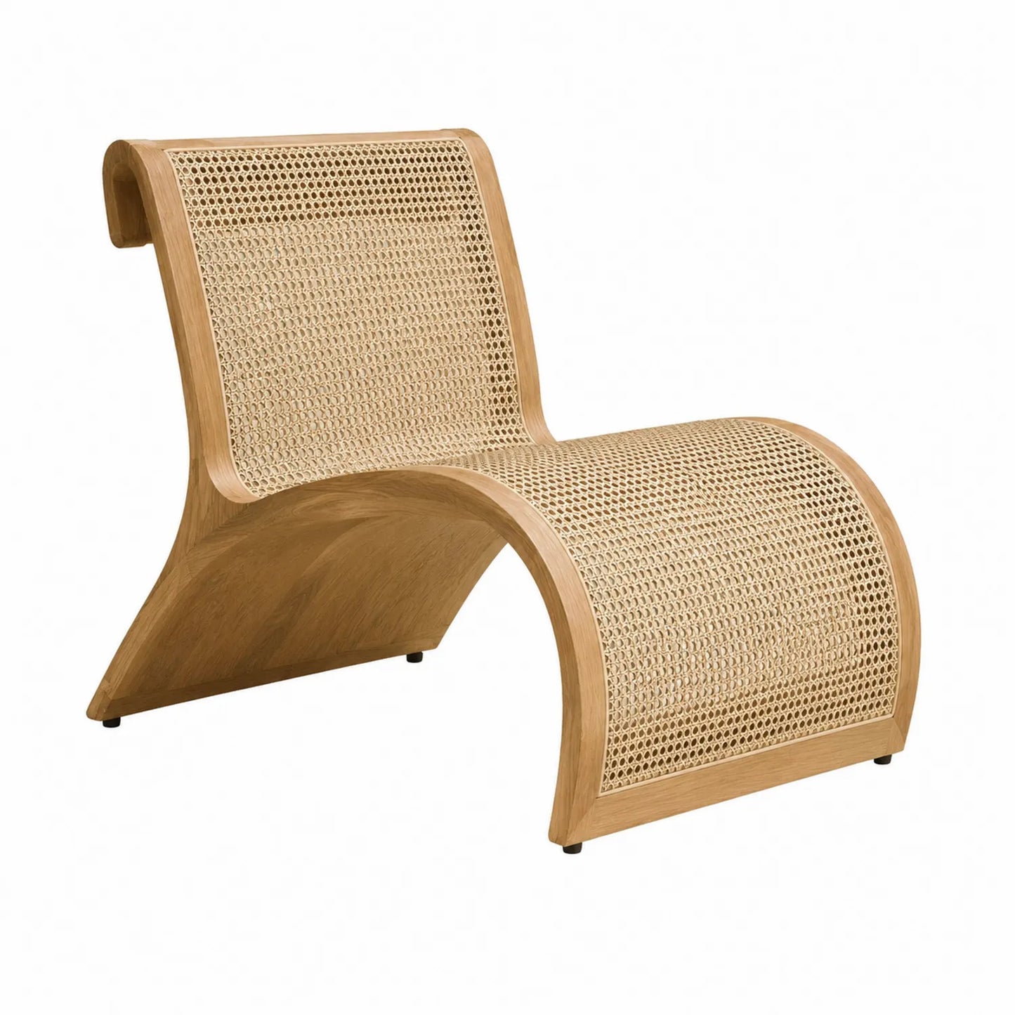 Sedia in Legno e Rattan Naturale