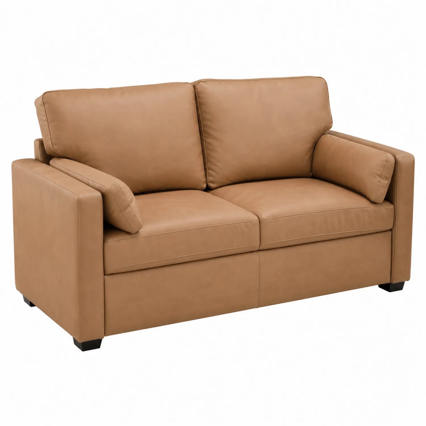 Divano a 2 posti in pelle marrone 150x85x90 cm