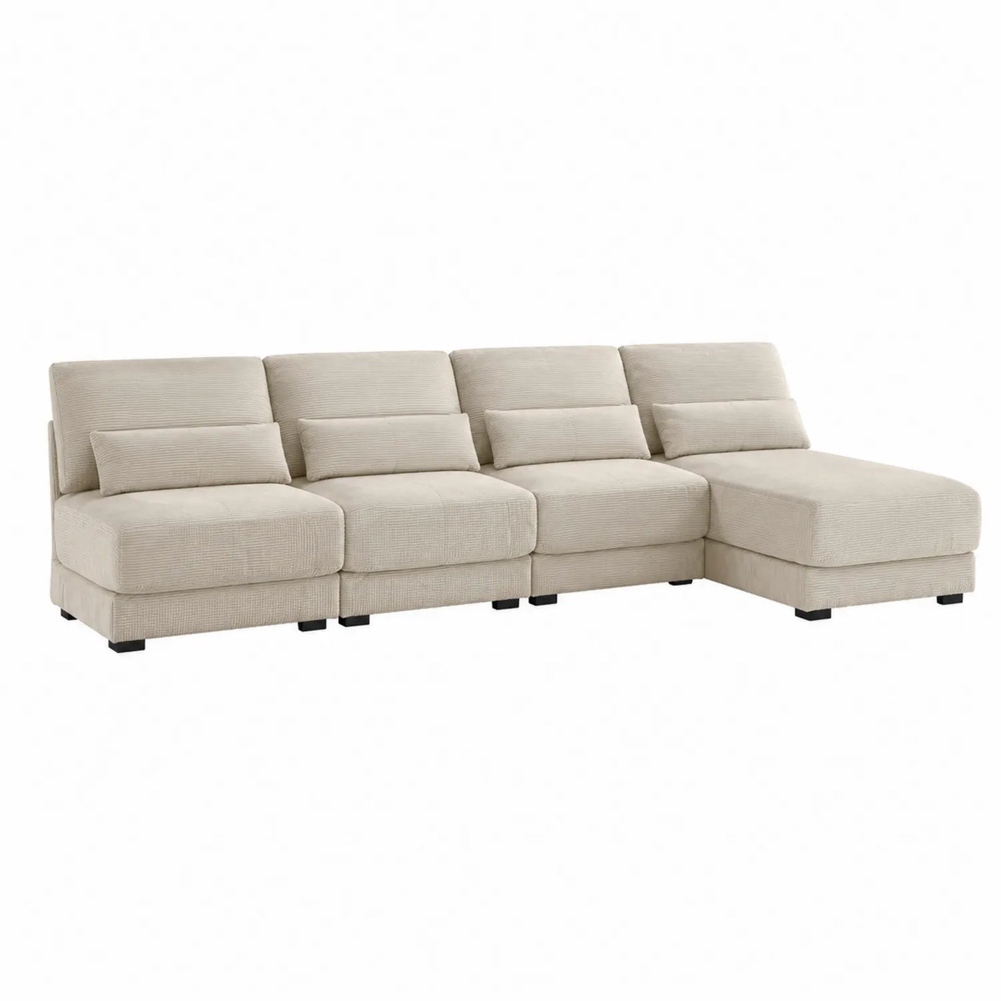 Divano Componibile in Tessuto Beige
