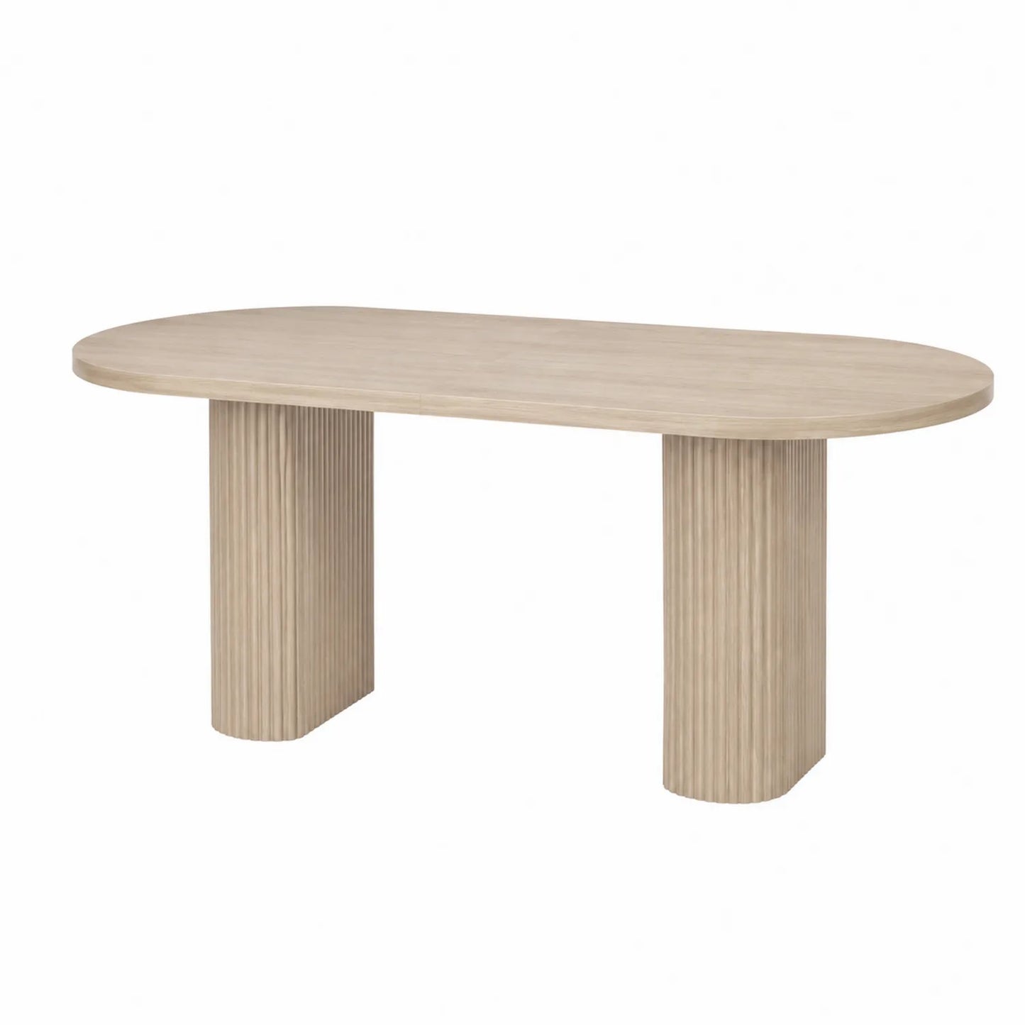 Tavolo da pranzo ovale in legno di quercia 180x90x75 cm