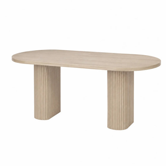 Tavolo da pranzo ovale in legno di quercia 180x90x75 cm