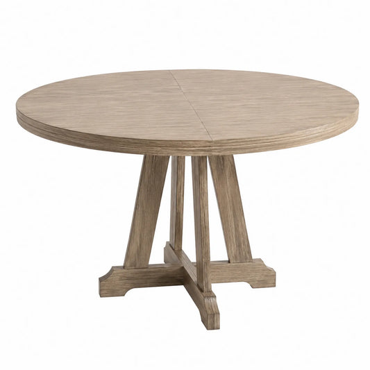 Tavolo da pranzo rotondo in legno di quercia diametro 120 cm