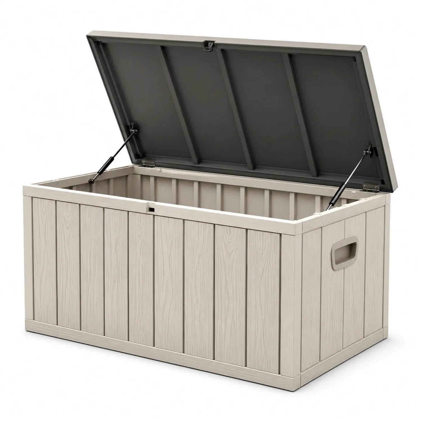 Cassapanca rettangolare in plastica beige 119 cm x 60 cm x 55 cm